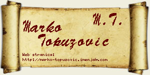 Marko Topuzović vizit kartica